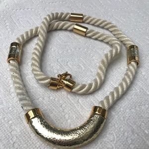 Vince Camuto Satin Rope Royalty Long Gold Necklace